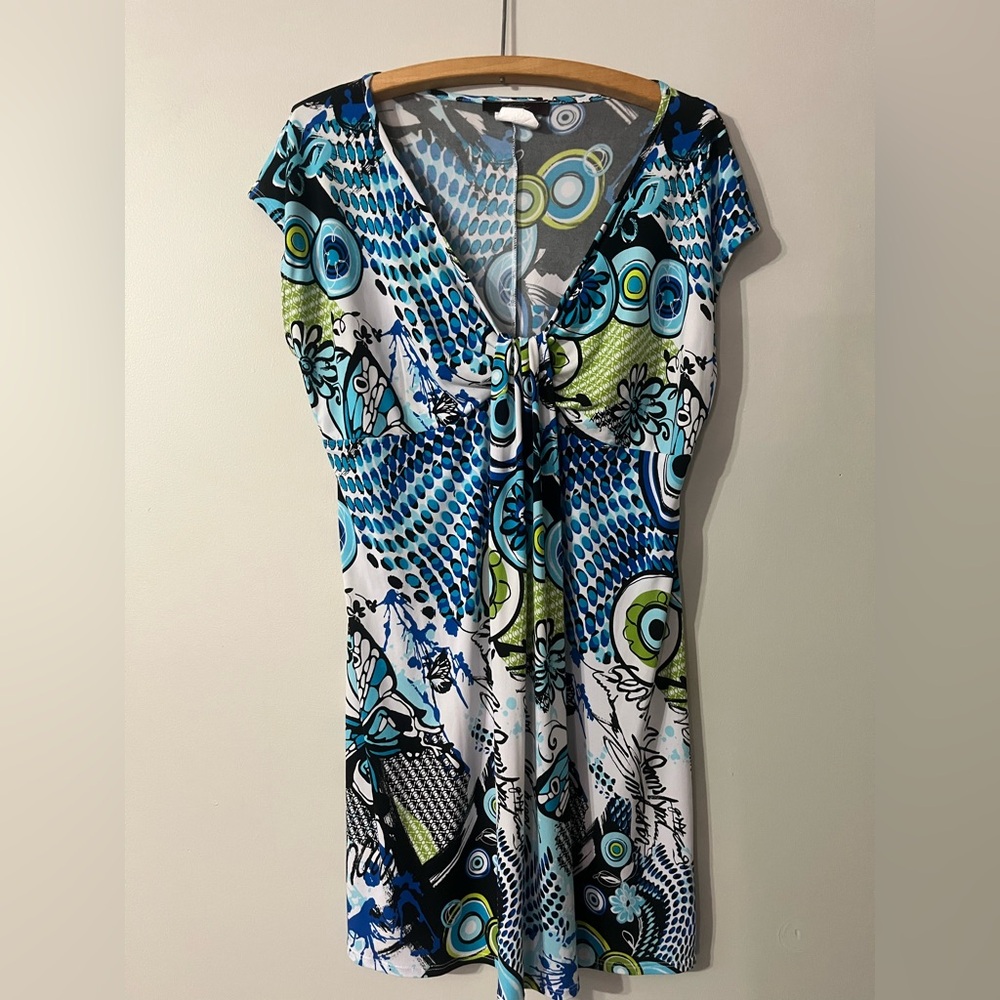 Jessica Women’s Y2K Spiral Print Dress - Size 14